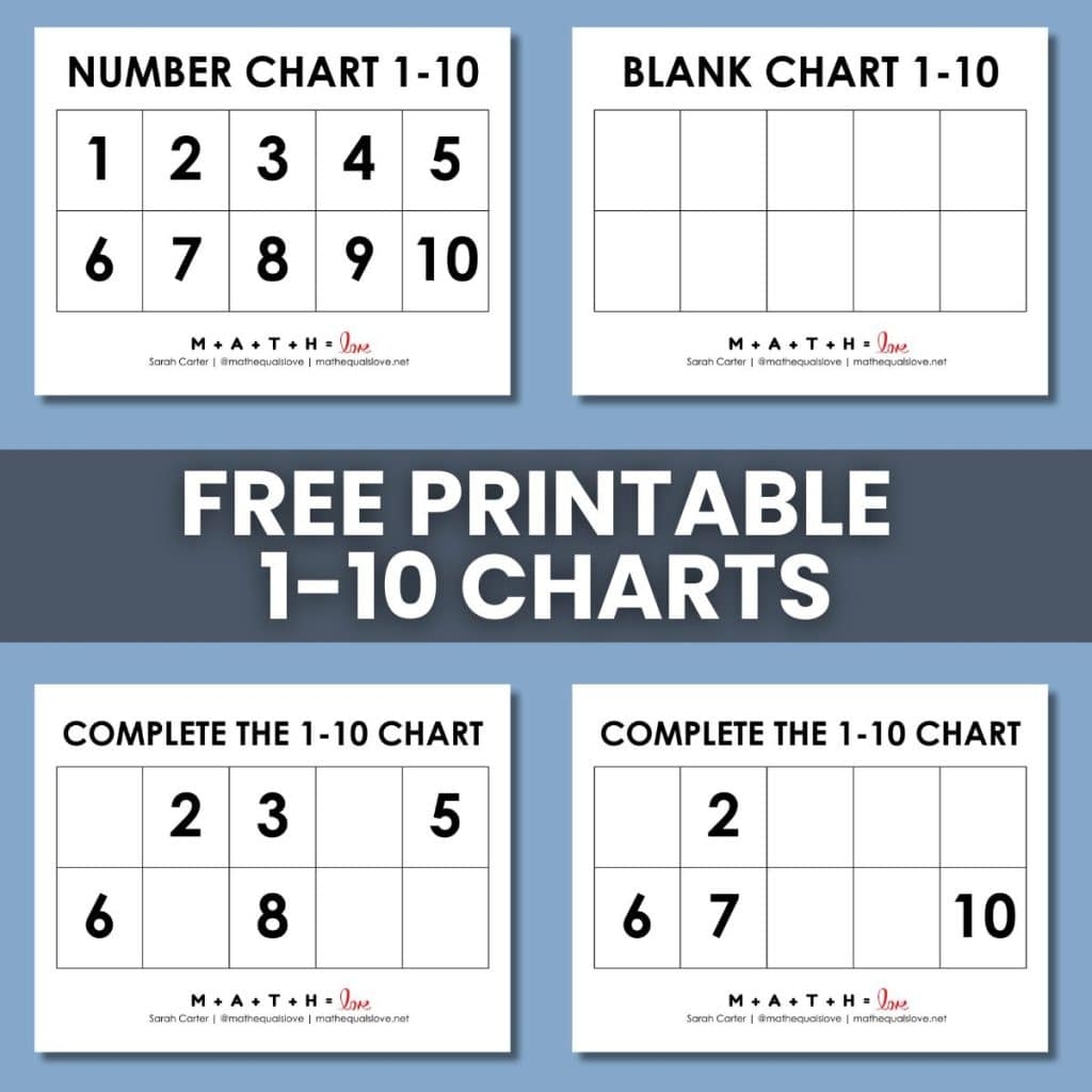 1 10 Number Chart For Kids Free Printable PDF  1 10 Number Chart For Kids Free Printable PDF