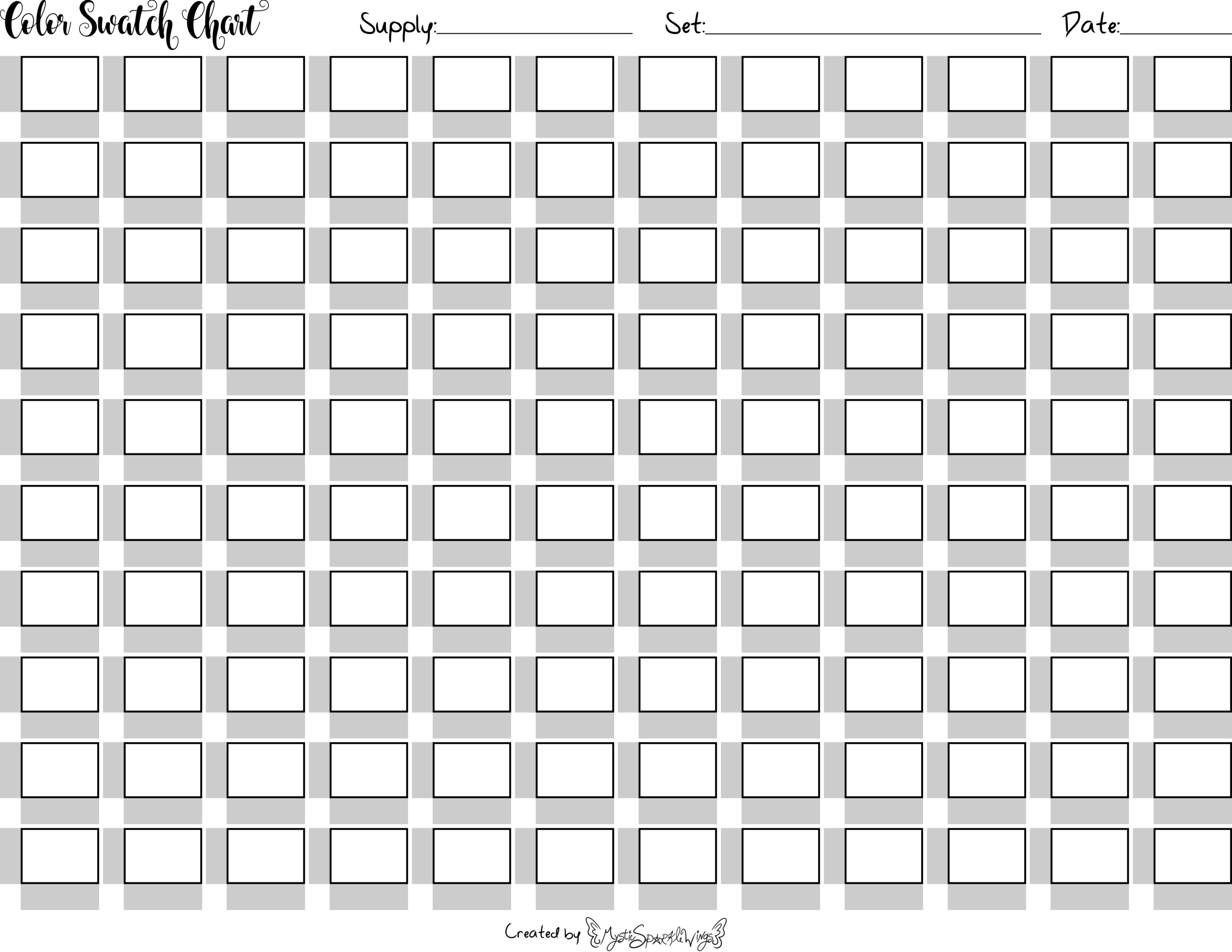 Printable Blank Swatch Charts