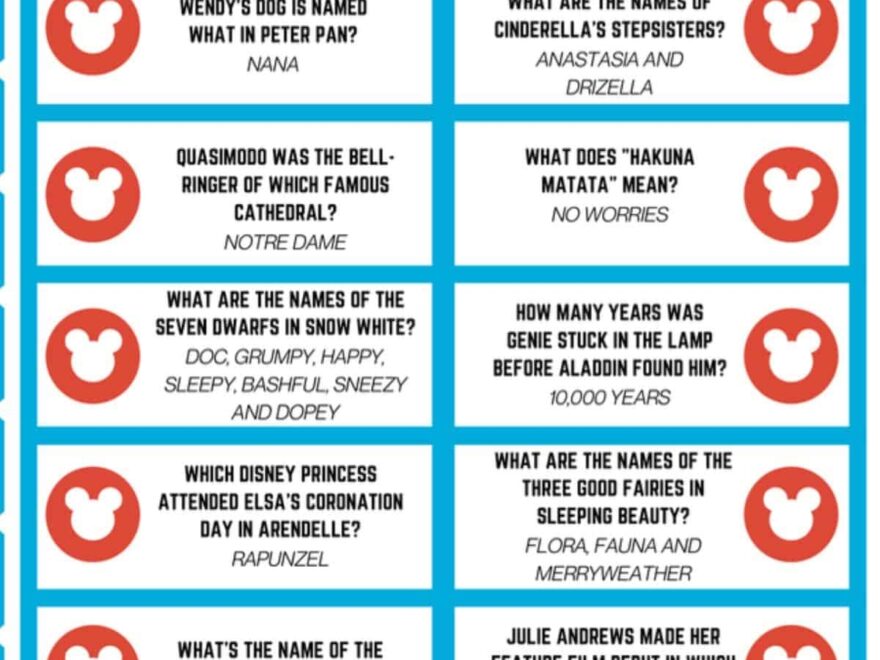 129 Disney Movie Trivia Questions And Answers Printable