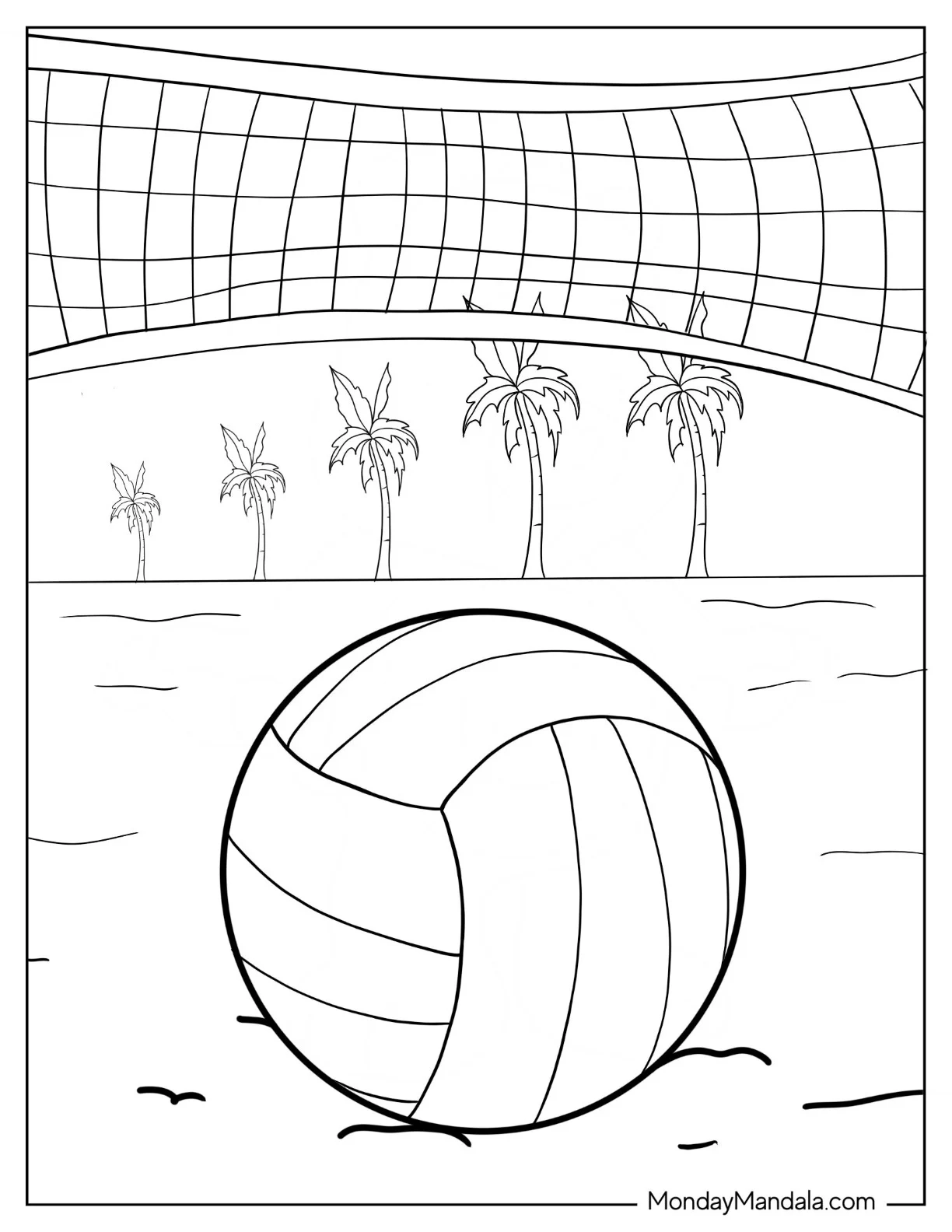Printable Volleyball Coloring Sheet Printable Volleyball Coloring Sheet