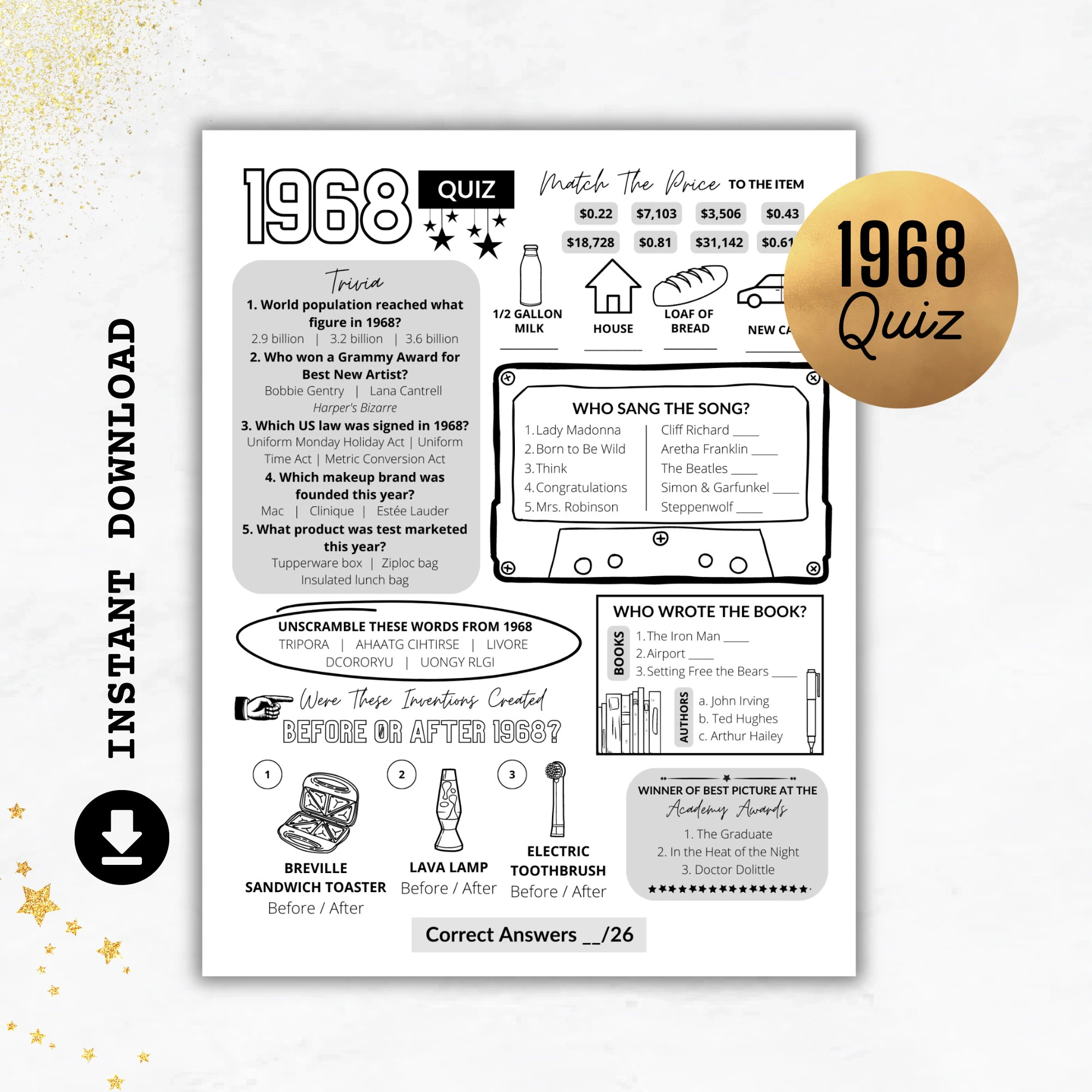 1968 Quiz Born In 1968 Print Trivia Printable 57th Birthday Party Games Anniversary Quiz 1968 Party Quiz Instant Download US UK Etsy 1968 Quiz Born In 1968 Print Trivia Printable 57th Birthday Party Games Anniversary Quiz 1968 Party Quiz Instant Download US UK Etsy