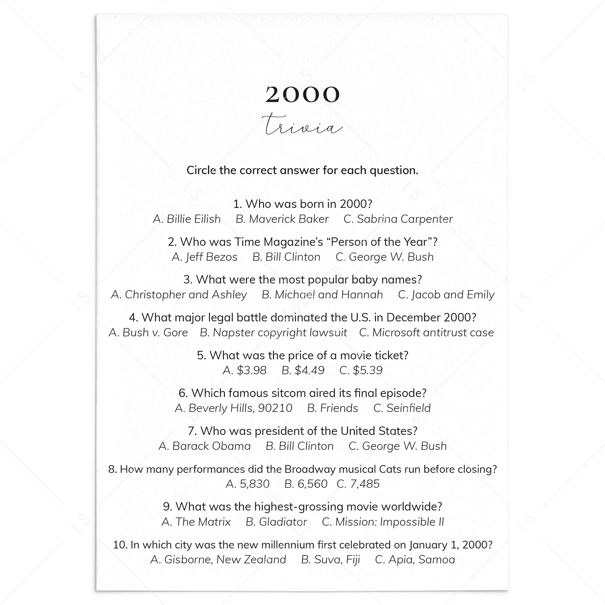 The Impossible Quiz Printable The Impossible Quiz Printable