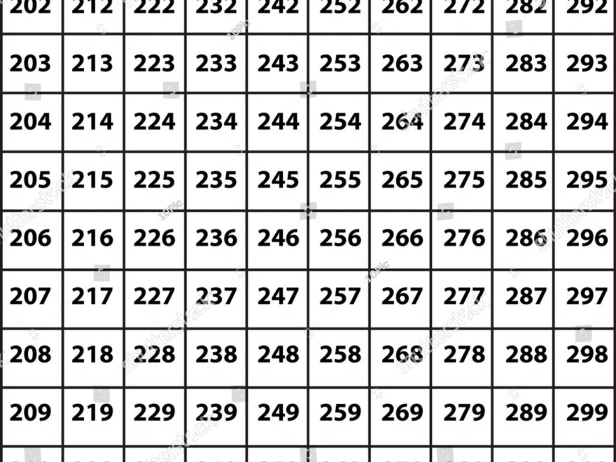 201 300 Educational Chart Number Chart Stock Vector Royalty Free 2228318357 Shutterstock