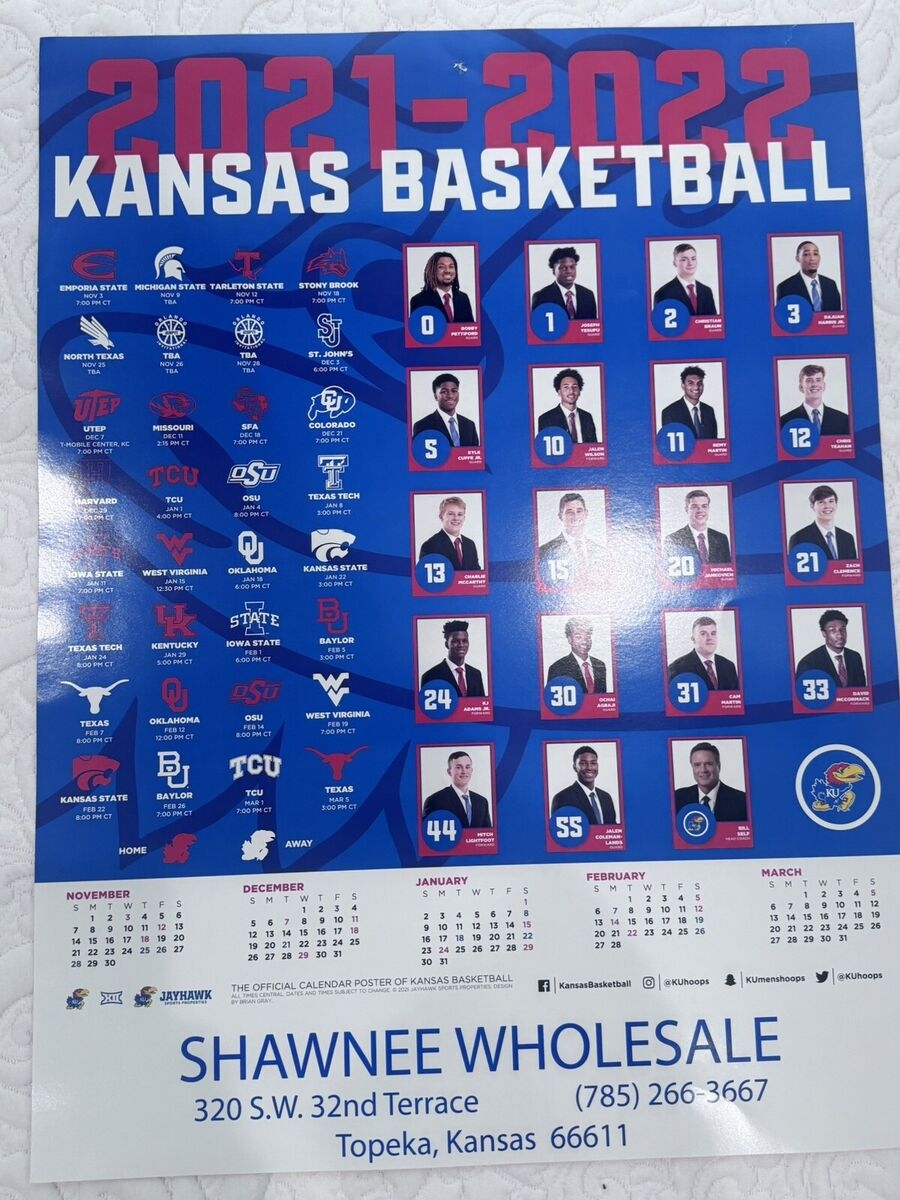 Kansas Jayhawks Printable Schedule 18-19