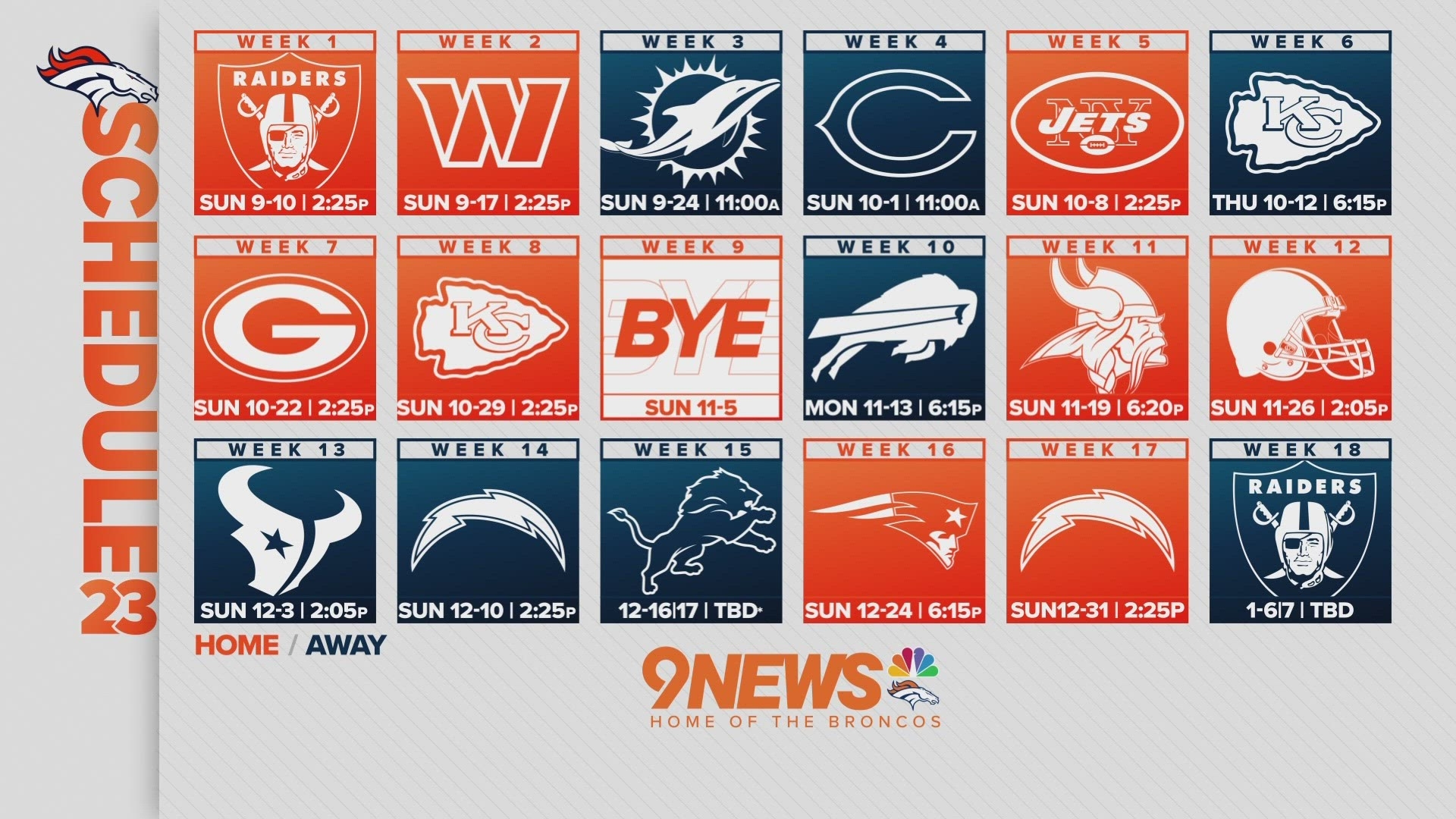 2023 Denver Broncos Schedule Announced 9news