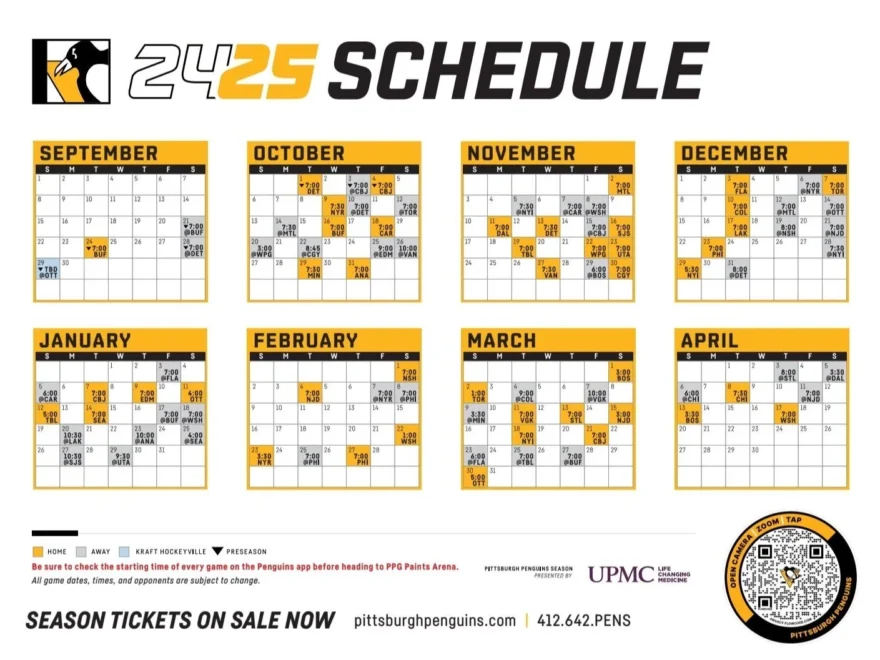 2024 2025 Schedule R penguins