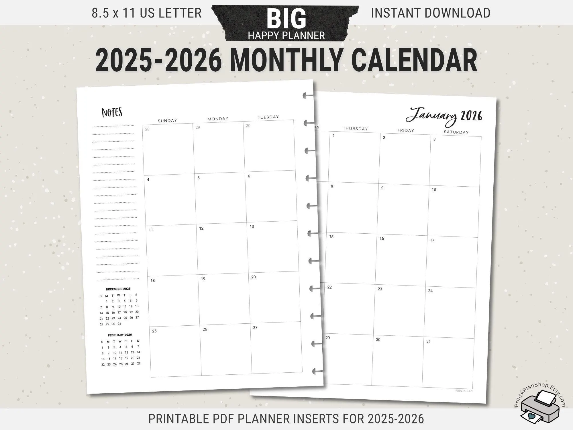 Big Happy Planner April 2026 Printable