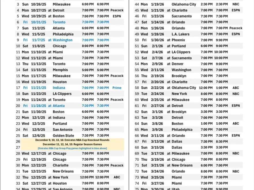 2025 2026 Cavs Schedule R clevelandcavs