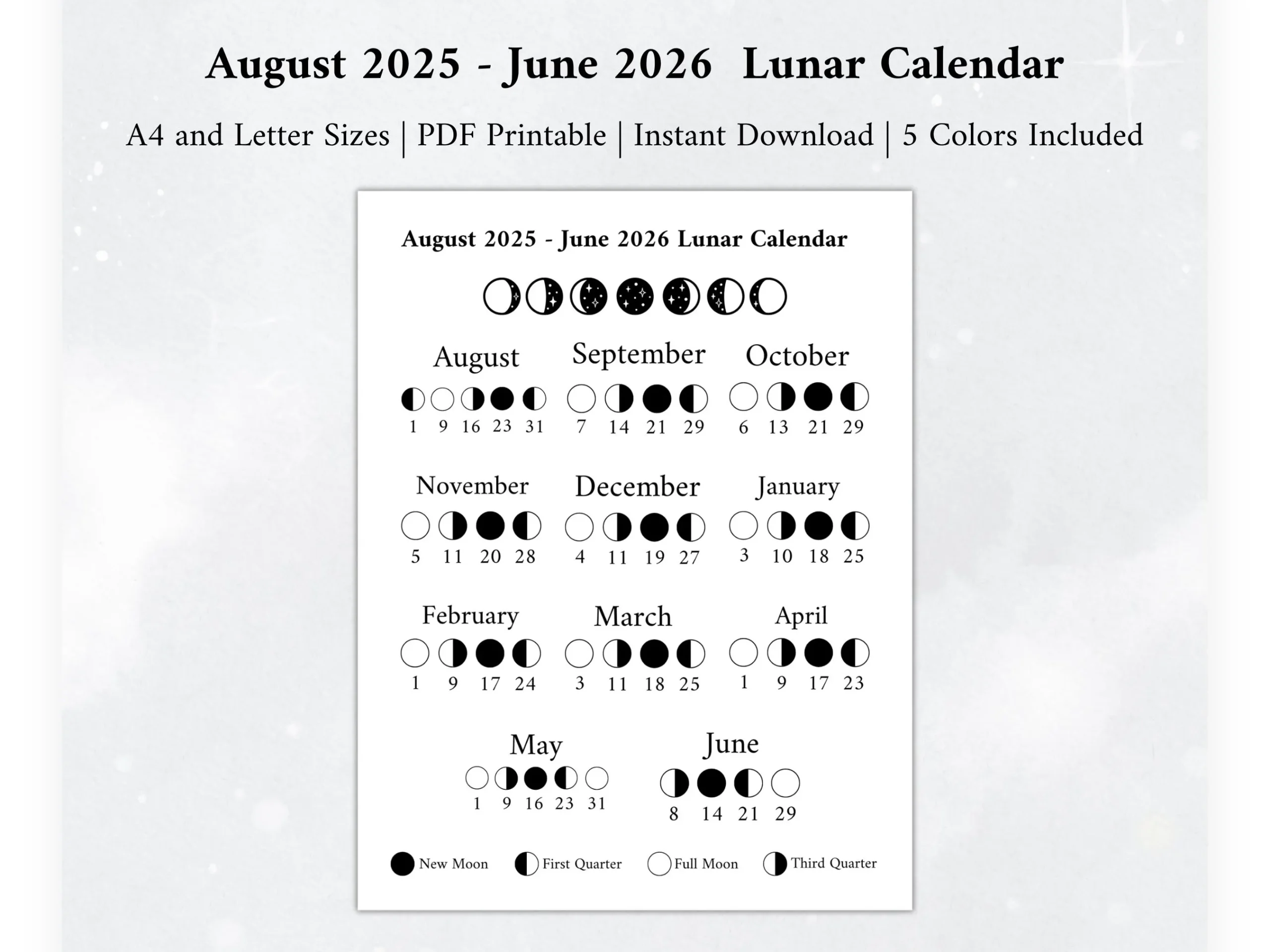 2025 2026 Moon Calendar Moon Phase Calendar Lunar Calendar 2025 Lunar Calendar 2026 Lunar Calendar Moon Calendar Etsy 2025 2026 Moon Calendar Moon Phase Calendar Lunar Calendar 2025 Lunar Calendar 2026 Lunar Calendar Moon Calendar Etsy