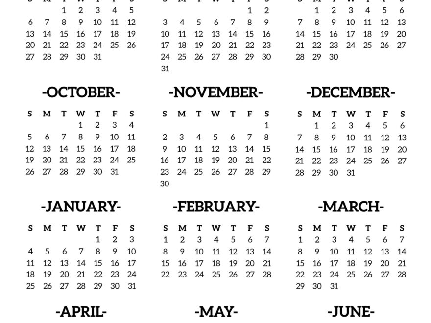 2025 2026 School Year Calendar Free Printable Paper Trail Design