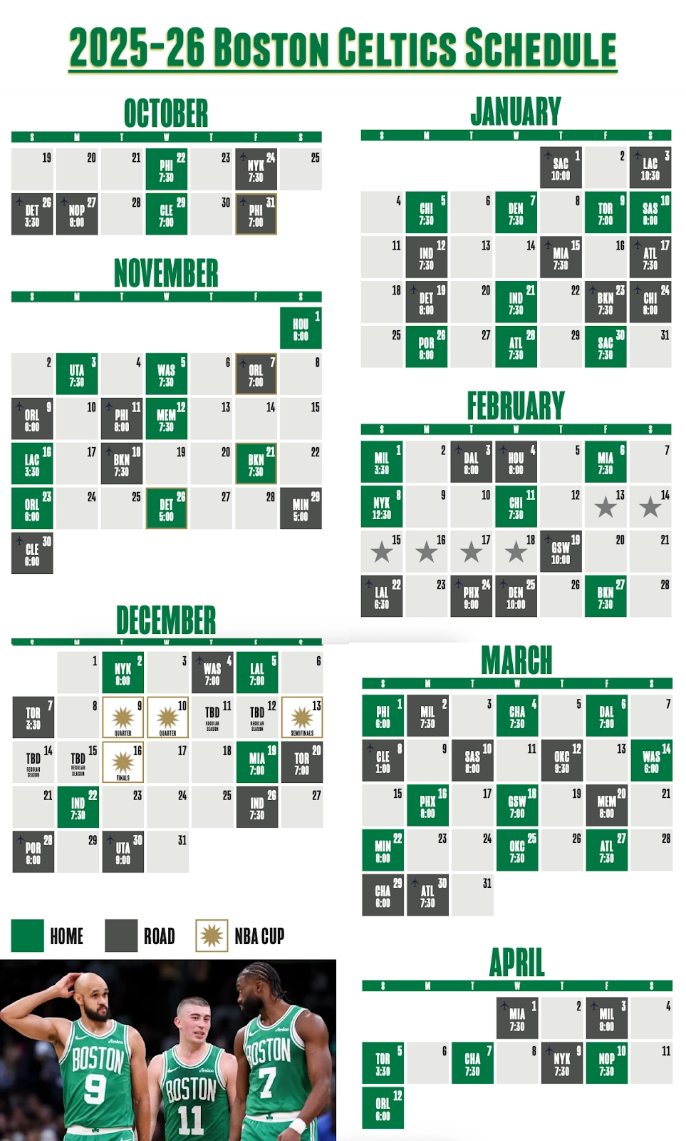 Celtics Printable Schedule 2026