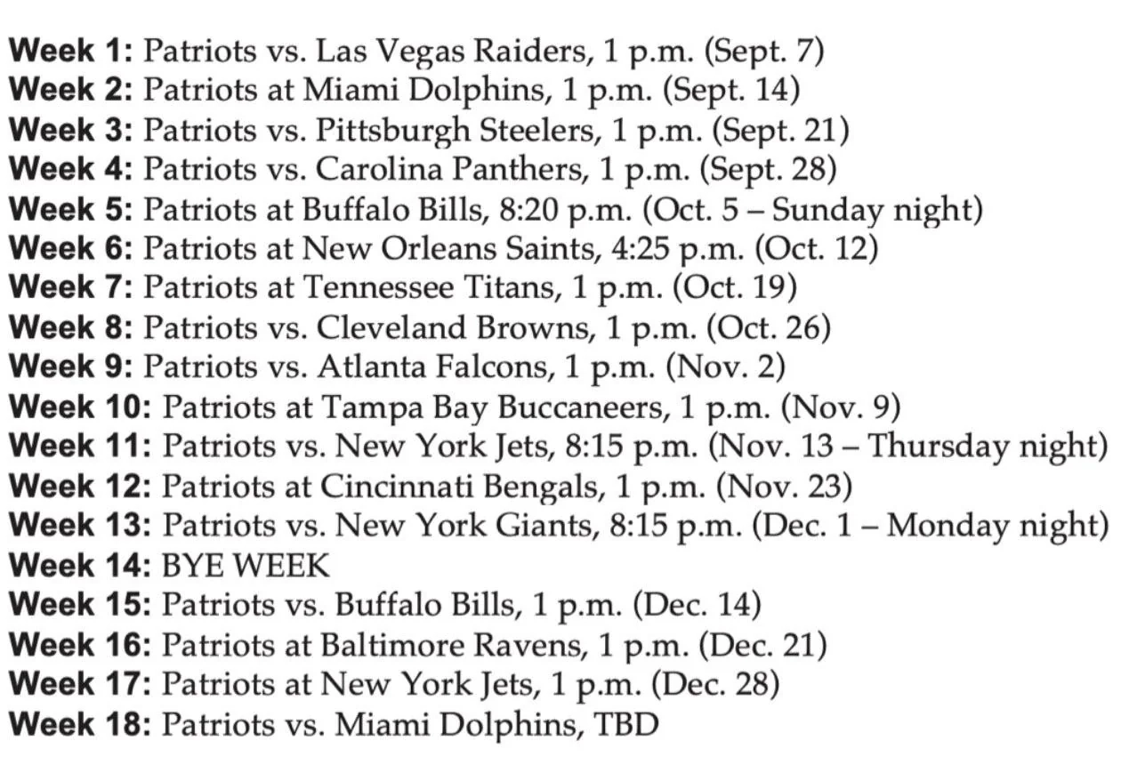 2025 New England Patriots Schedule R Patriots 2025 New England Patriots Schedule R Patriots