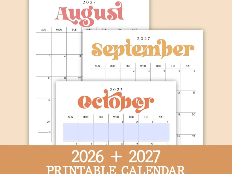 2026 2027 Calendar Bundle Printable Monthly Yearly Planners editable PDF Download A4 letter Size Etsy