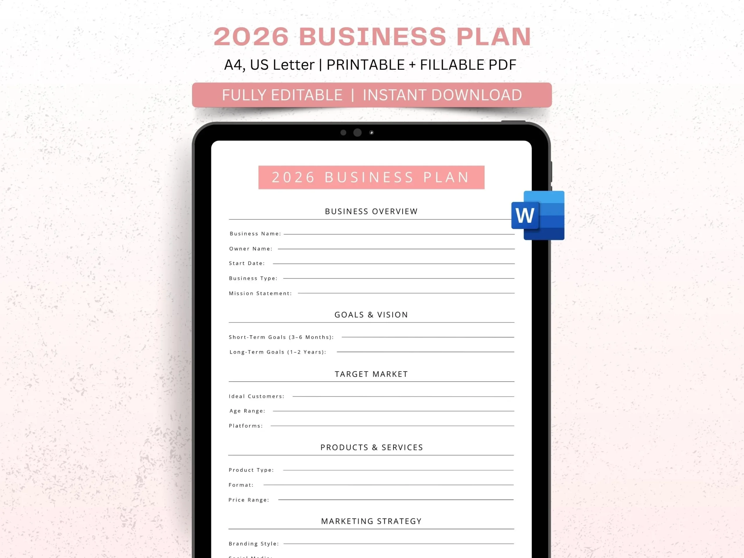 2026 Business Planner Printable Minimalist A4 letter Size fillable Pdf word Template Etsy 2026 Business Planner Printable Minimalist A4 letter Size fillable Pdf word Template Etsy