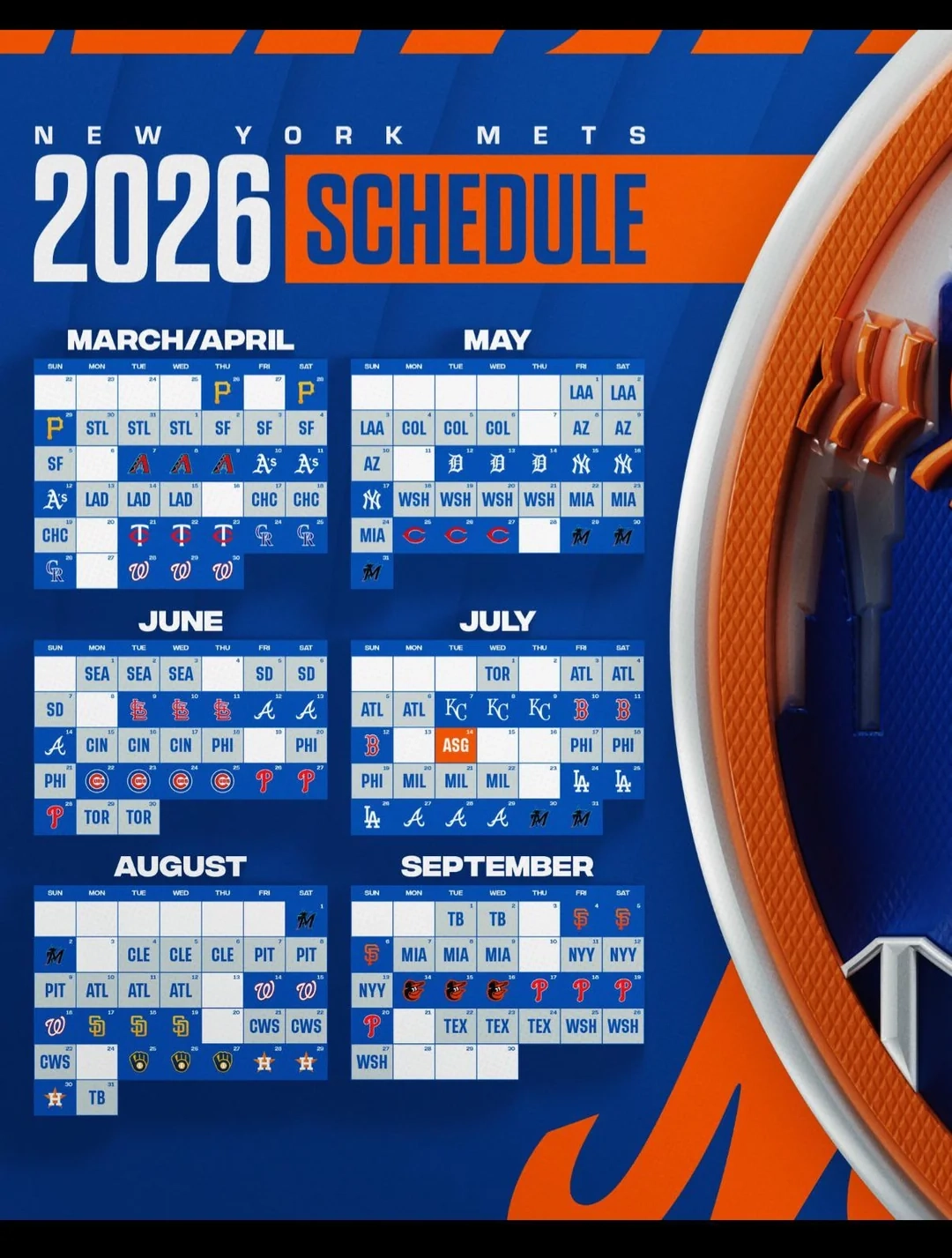 Mets 2026 Printable Schedule