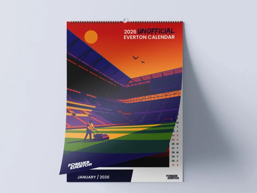 2026 Unofficial Everton Calendar Bramley Moore Abstract Edition Forever Everton