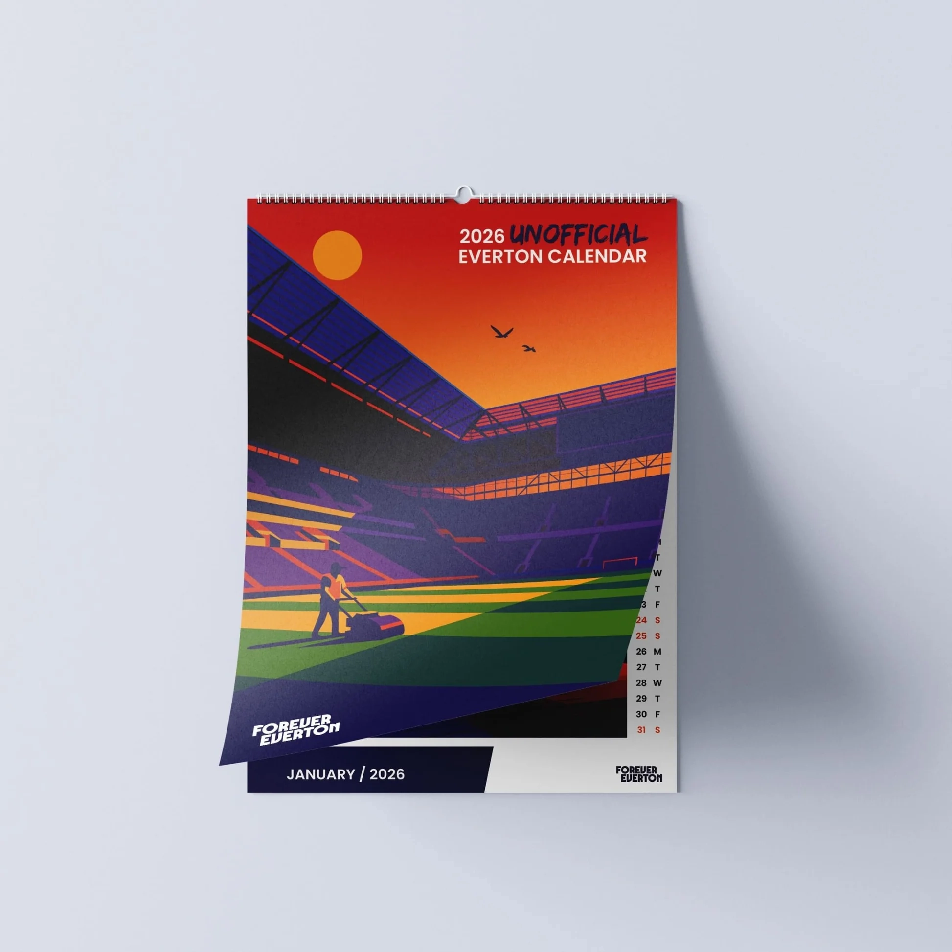 2026 Unofficial Everton Calendar Bramley Moore Abstract Edition Forever Everton