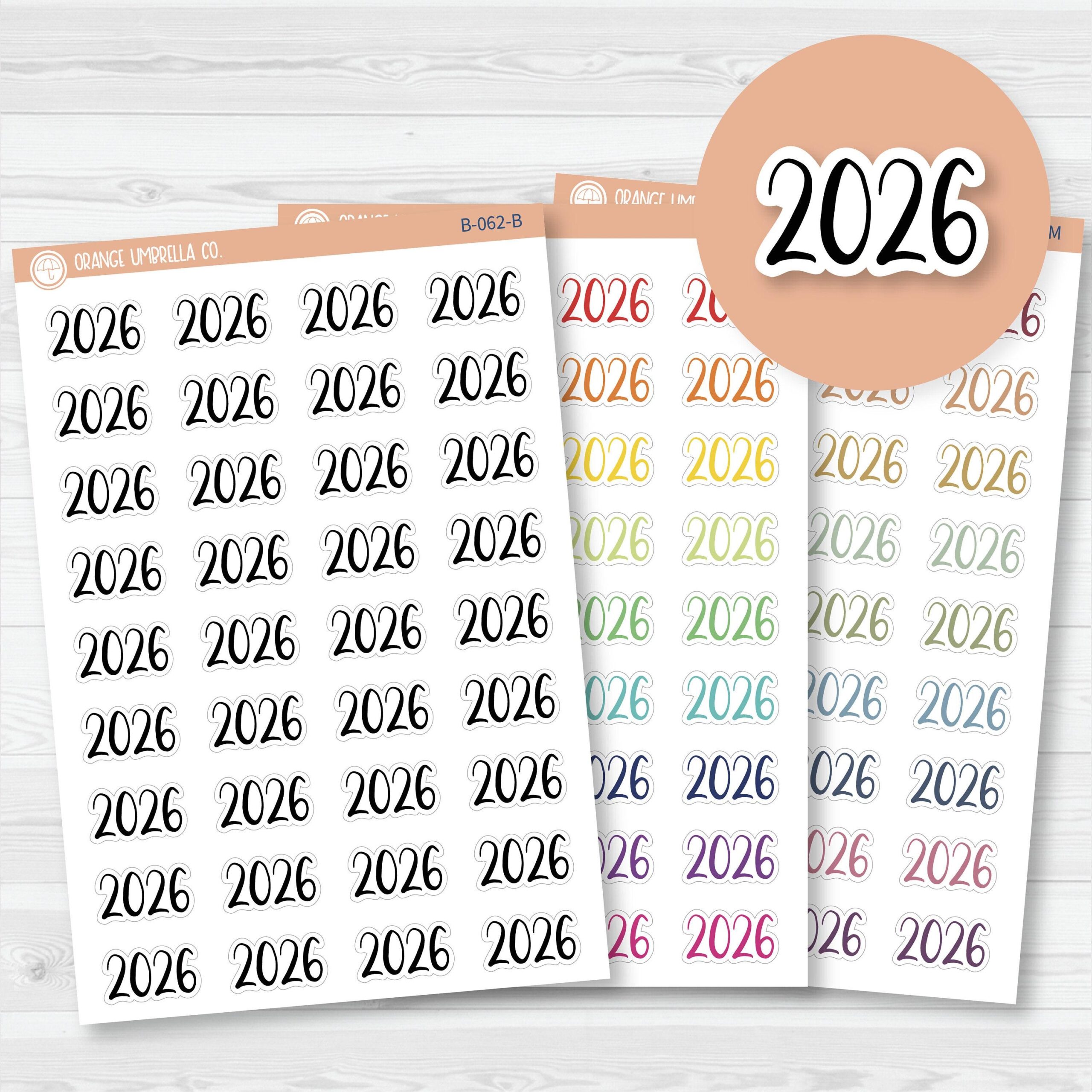 New Year 2026 Planner Sticker Printable