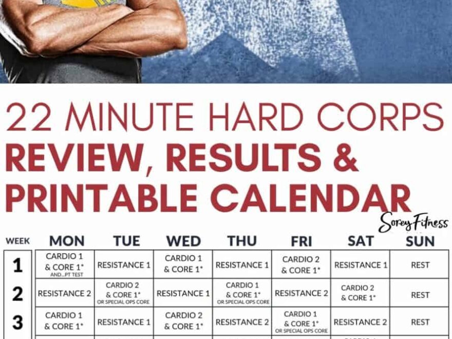 22 Minute Hard Corps Review Results Calendar Printable