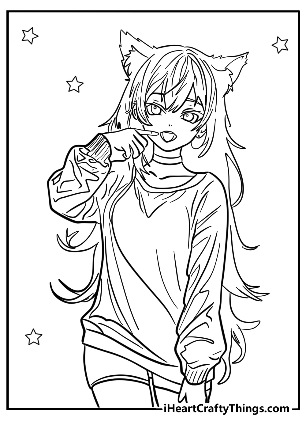 Anime Girl Printable Coloring Sheets