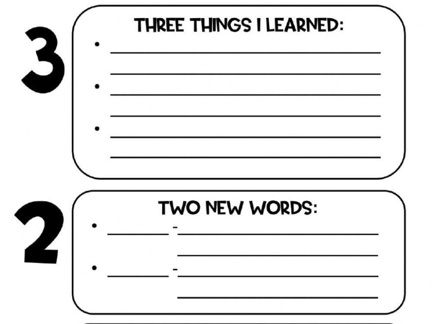 3 2 1 Reflection Exit Slip February 12 Online Exercise For Live Worksheets Library