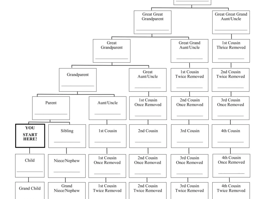 30 Free Printable Cousin Chart Templates PDF Excel