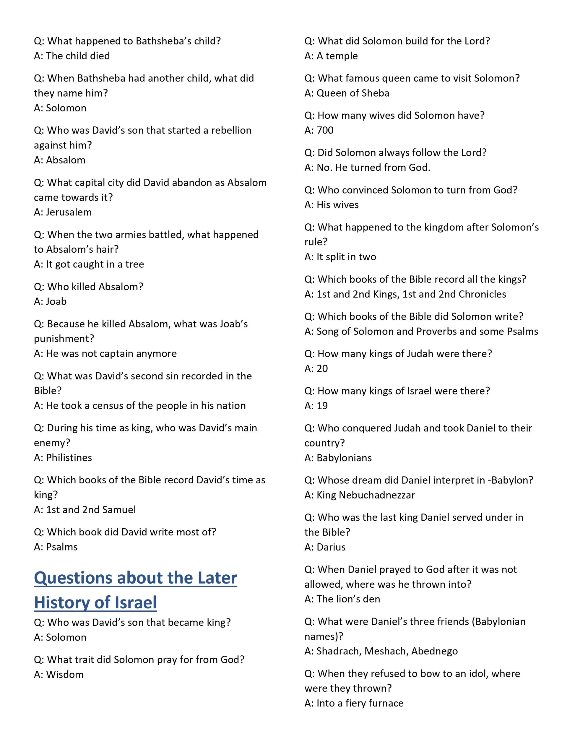 301 Bible Trivia Questions Answers free Download Sunday School Store 301 Bible Trivia Questions Answers free Download Sunday School Store