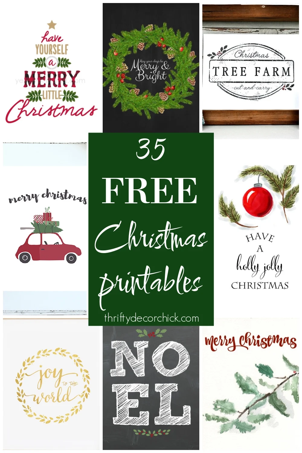 Free Farmhouse Christmas Sign Printables