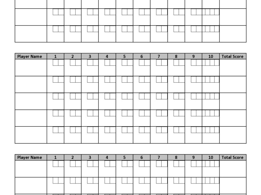 36 Printable Bowling Score Sheet Templates Examples