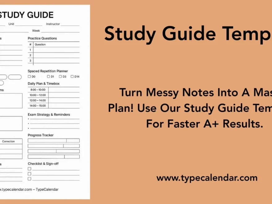 38 Free Printable Study Guide Templates