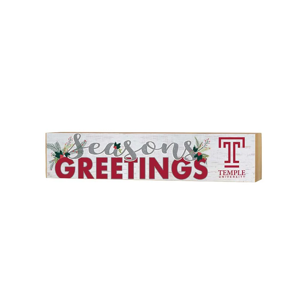 3x13 Block Seasons Greetings Temple Owls KH SPORTS FAN 3x13 Block Seasons Greetings Temple Owls KH SPORTS FAN