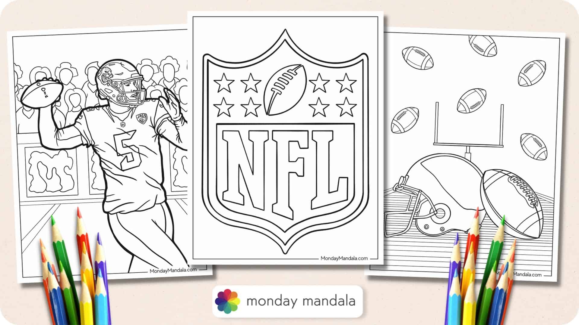 Free Printable Football Color Sheets