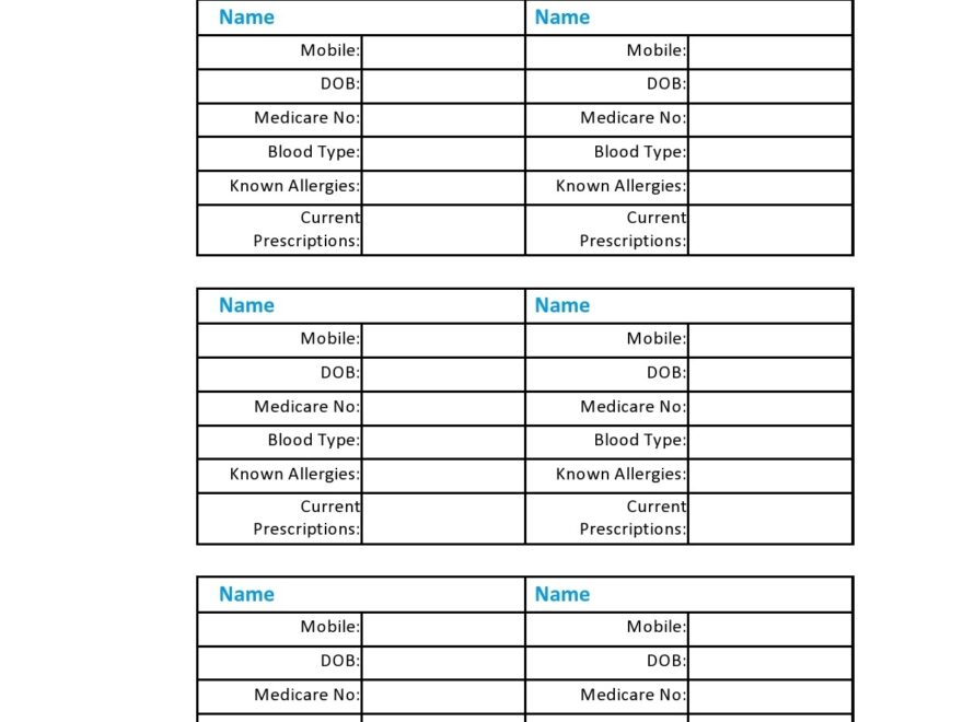 42 Printable Emergency Contact Forms 100 Free