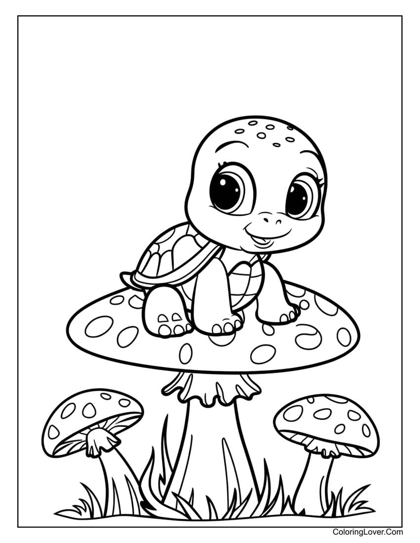 Printable Coloring Sheets Kids Turtle