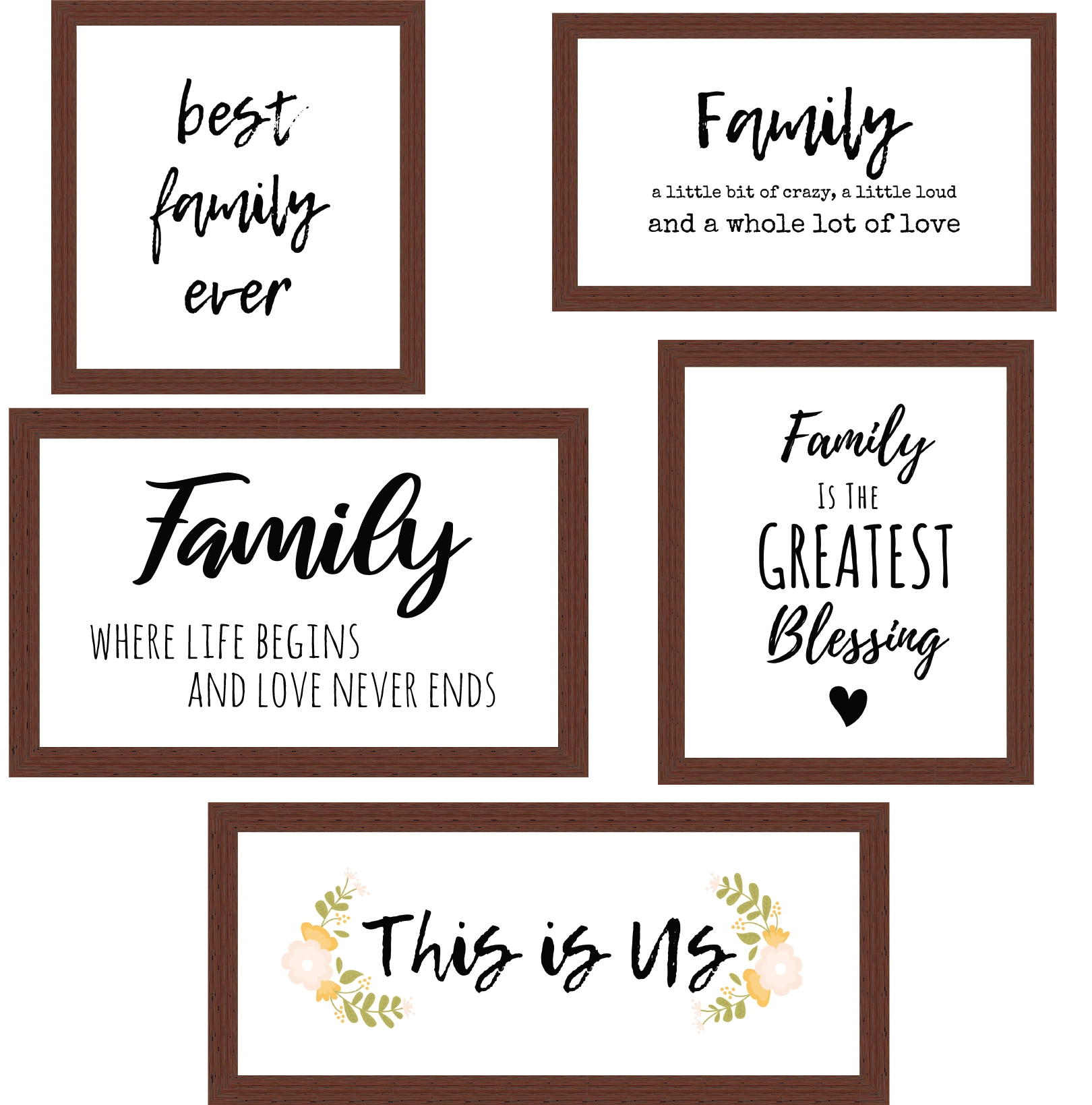 Family Collage Printable Signs