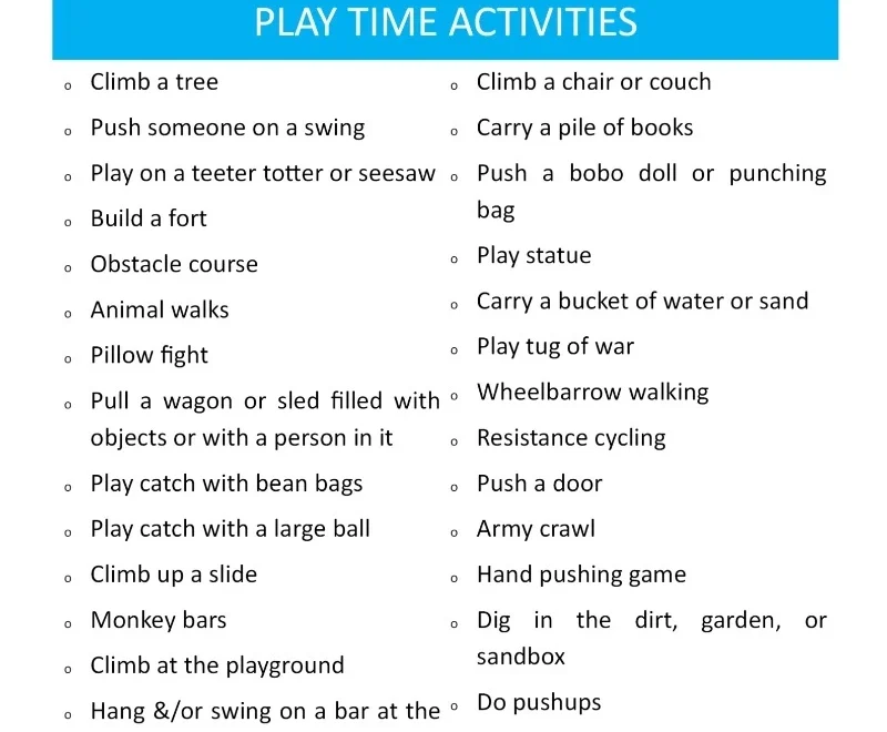 50 Heavy Work Activities For Kids Free Printable And Next Comes L Hyperlexia Resources