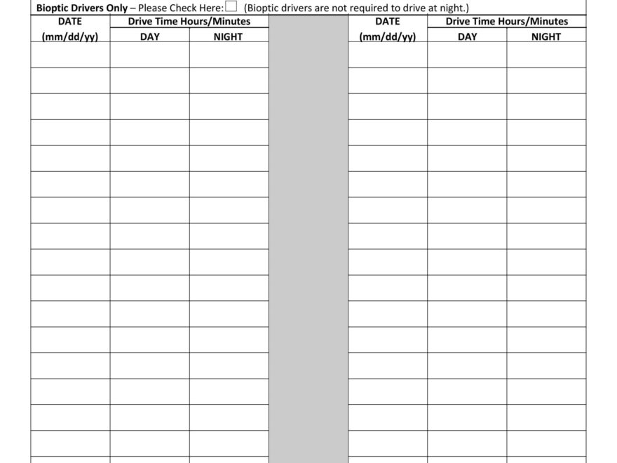 50 Printable Driver s Daily Log Books Templates Examples