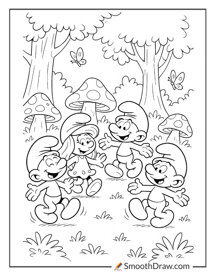 58 Smurfs Coloring Pages Smooth Draw