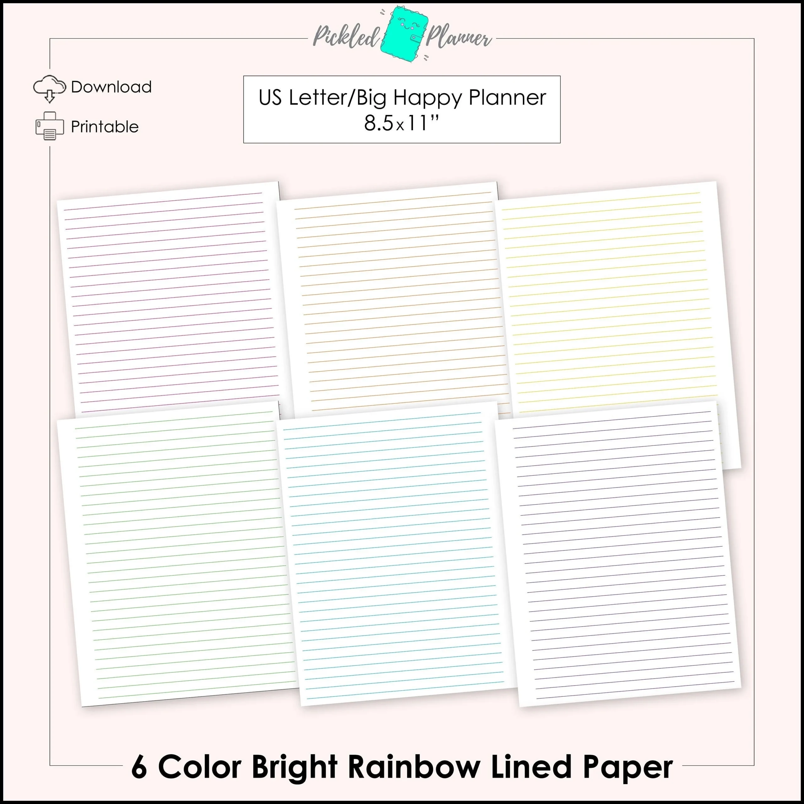 Lined Paper Printable For Happy Planner