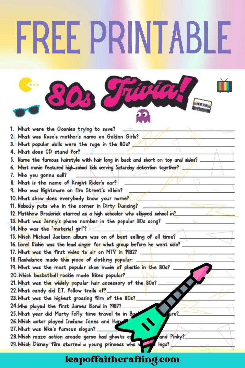 Trivia For Seniors Free Printable