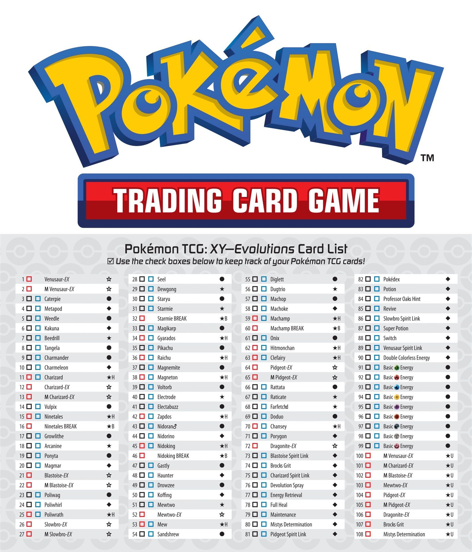 Pokemon Tcg Set List Printable Pokemon Tcg Set List Printable
