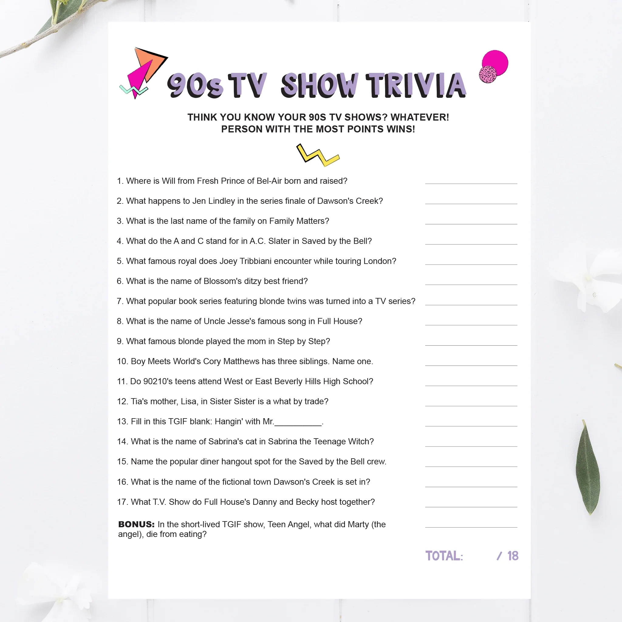 Printable Tv Trivia Questions And Answers Printable Tv Trivia Questions And Answers
