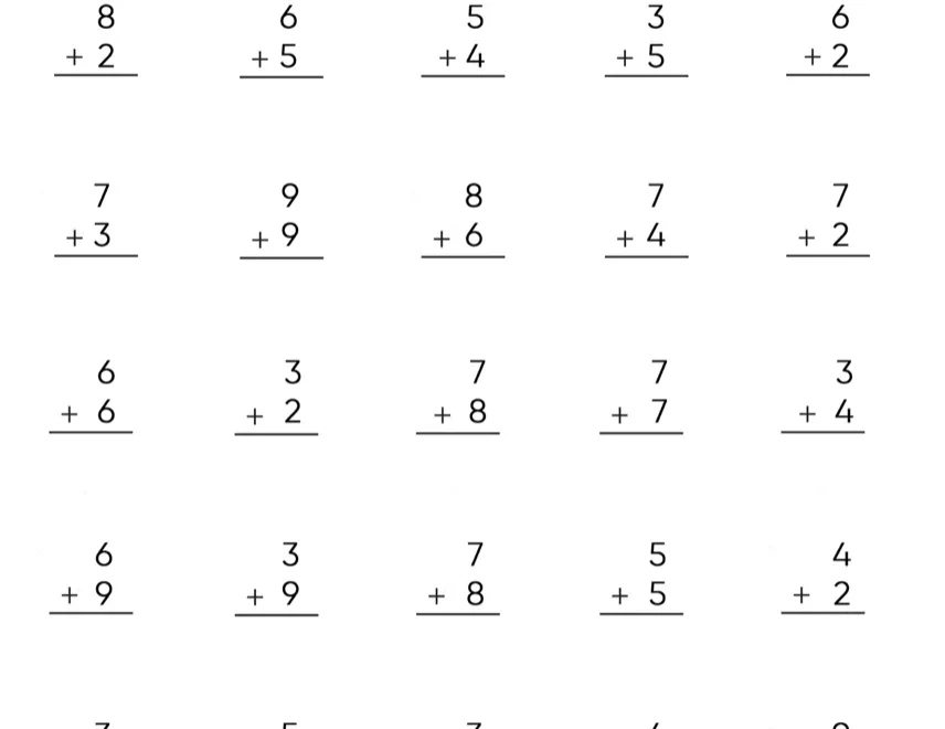 Addition Worksheets Exercises Printable PDF FREE Think Tank Scholar