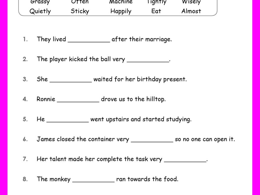 Adverb Worksheets Grade 1 Grade1to6 Worksheets Library