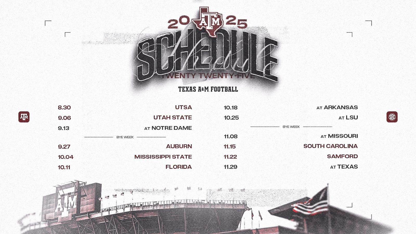 Aggie Football Unveils 2025 Slate Texas A M Athletics 12thMan