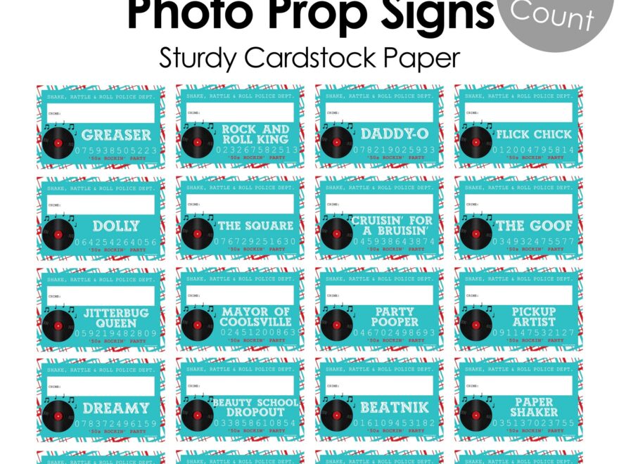 Amazon Big Dot Of Happiness 50 s Sock Hop Party Mug Shots Photo Booth Props 1950s Rock N Roll Party Mugshot Signs 20 Count Home Kitchen