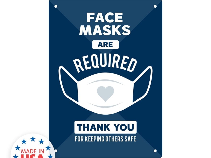 Amazon Face Masks Required Sign 10 X 14 Face Mask Signage Durable Plastic Indoor Outdoor Business Sign Office Products