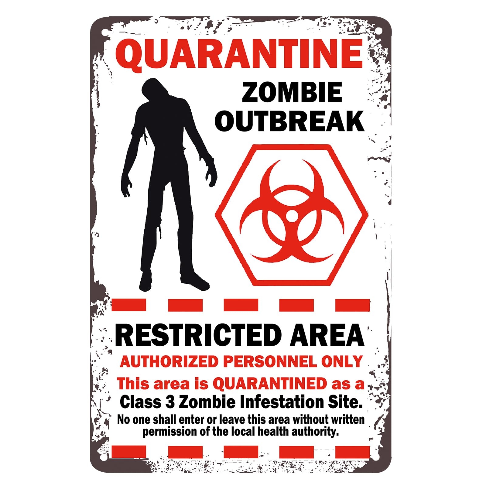 Amazon Flytime Warning Restricted Area Quarantine Zombie Outbreak Vintage Tin Signs Retro Metal Plate Wall Decor Funny Coffee Bar Signs 8X12Inch Home Kitchen Amazon Flytime Warning Restricted Area Quarantine Zombie Outbreak Vintage Tin Signs Retro Metal Plate Wall Decor Funny Coffee Bar Signs 8X12Inch Home Kitchen