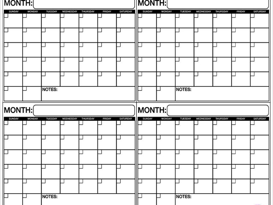 Amazon Jumbo Laminated Dry Erase Or Wet Erase 4 Month Quarterly Wall Calendar 38 X 45 Inches Large Daily Squares To Plan Your Whole Day Or Month Perfect For Office College Home