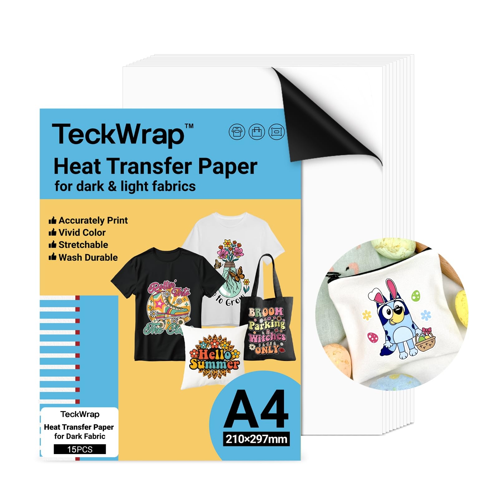 Amazon TECKWRAP Printable Heat Transfer Paper For T Shirts 15 Sheets 8 3 X 11 7 Printable Heat Transfer Vinyl For Inkjet Printer Iron On Transfer Paper For Light And Dark Fabric Matte White Amazon TECKWRAP Printable Heat Transfer Paper For T Shirts 15 Sheets 8 3 X 11 7 Printable Heat Transfer Vinyl For Inkjet Printer Iron On Transfer Paper For Light And Dark Fabric Matte White